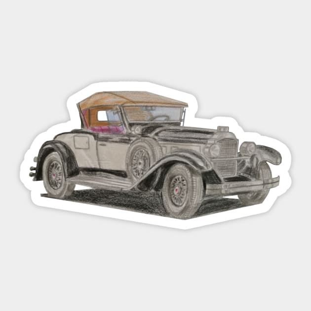 Vintage car Sticker by An.D.L.